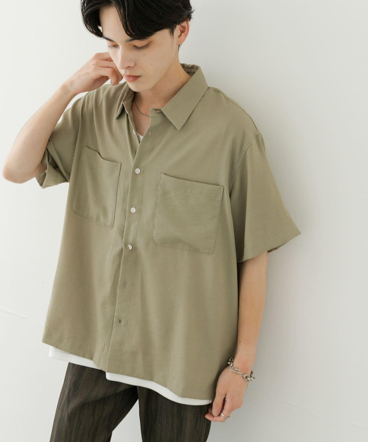 軟斜紋常規領短袖襯衫