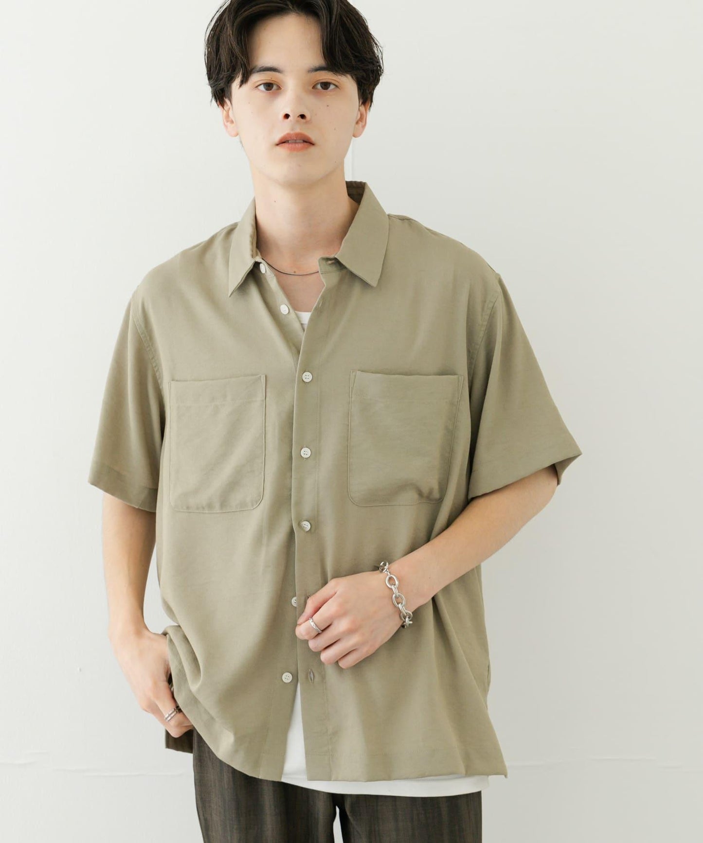 軟斜紋常規領短袖襯衫