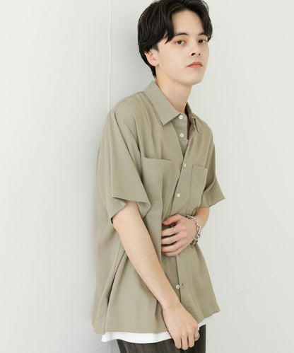 軟斜紋常規領短袖襯衫