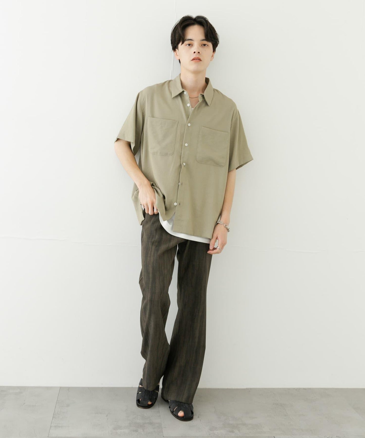 軟斜紋常規領短袖襯衫