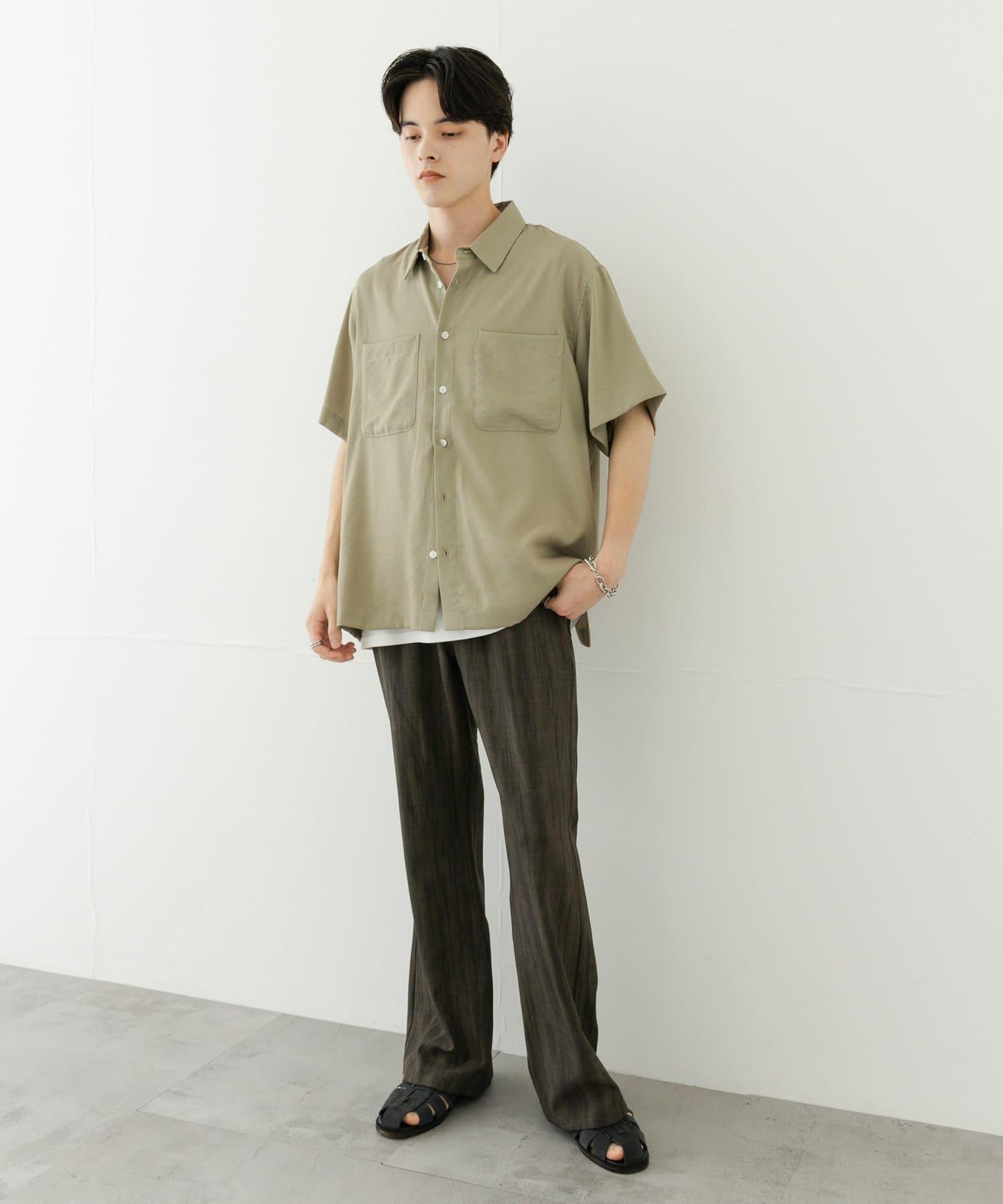 軟斜紋常規領短袖襯衫