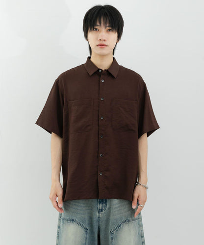 軟斜紋常規領短袖襯衫