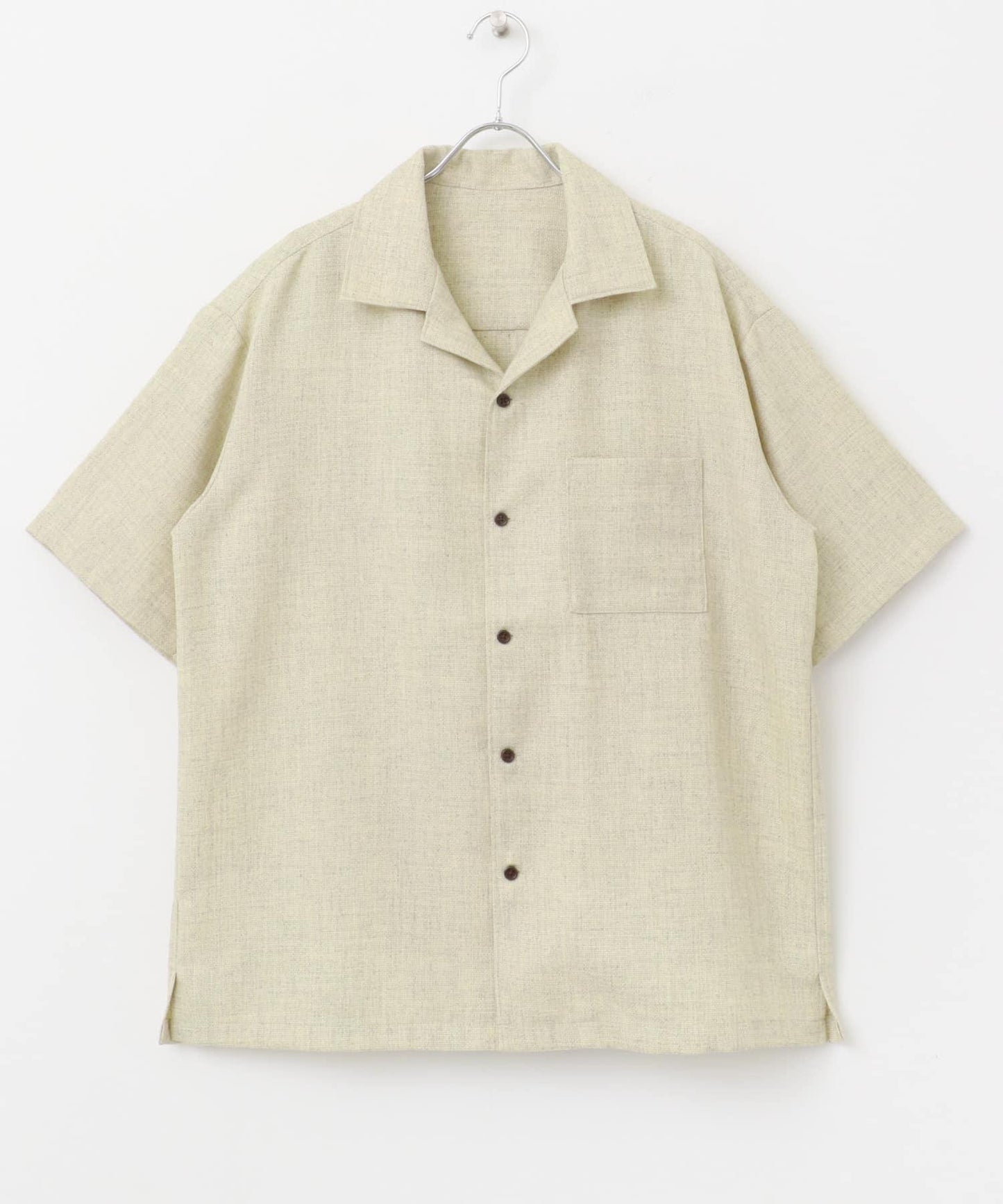 混色開領短袖襯衫