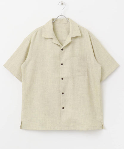 混色開領短袖襯衫