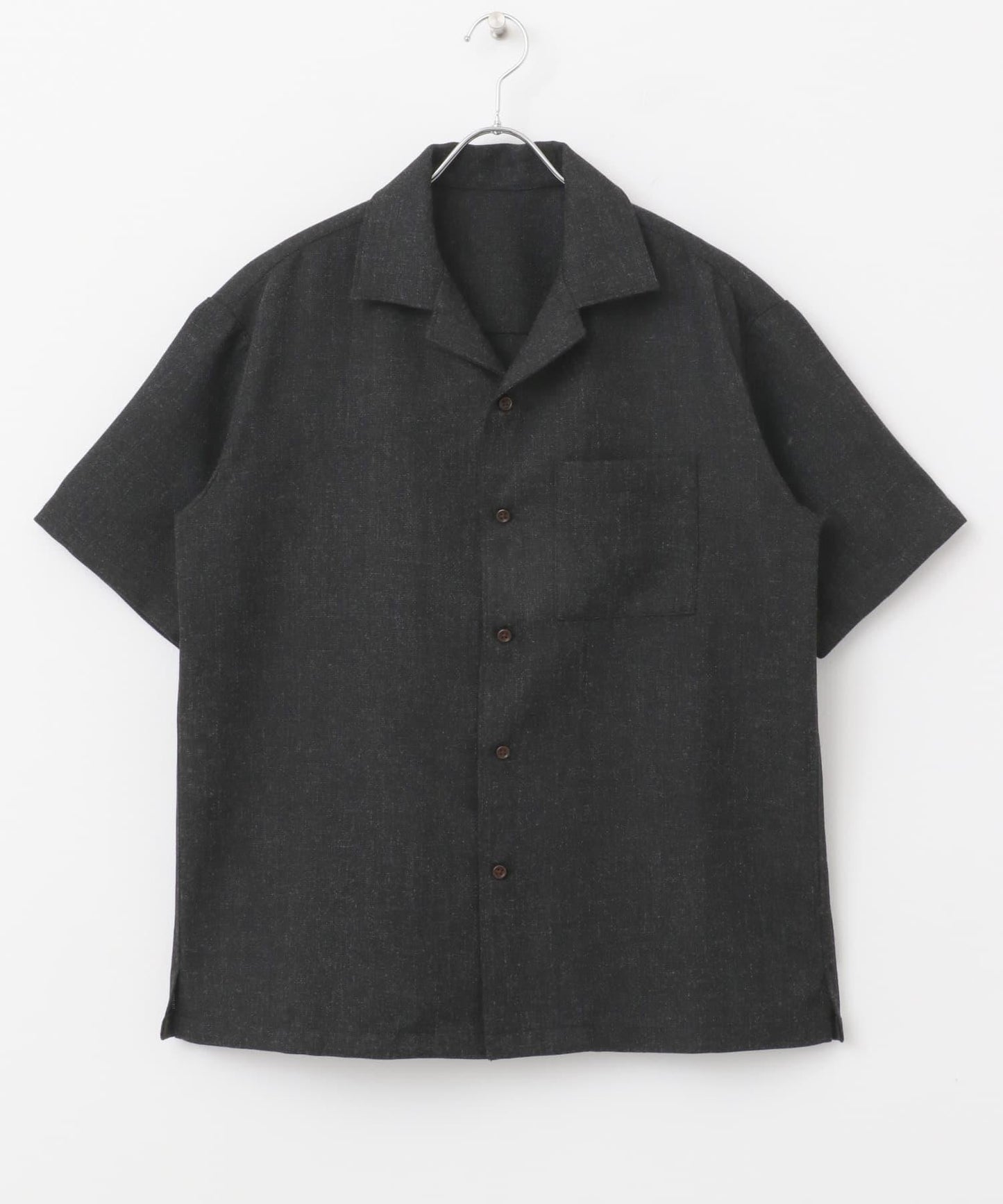 混色開領短袖襯衫