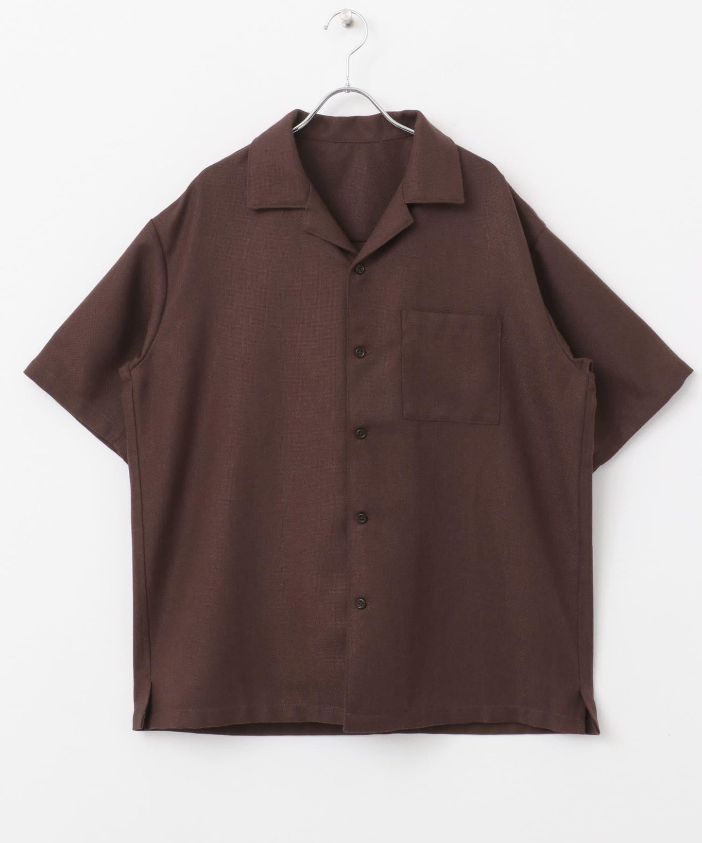 混色開領短袖襯衫