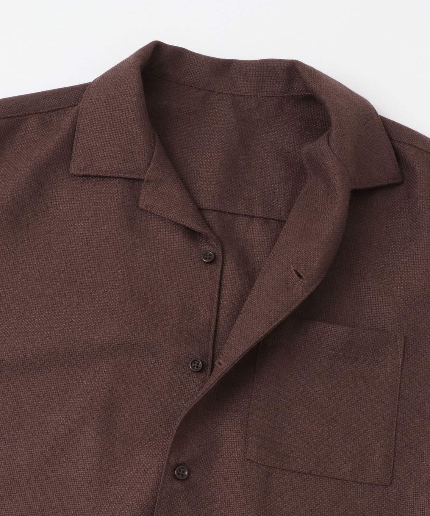 混色開領短袖襯衫