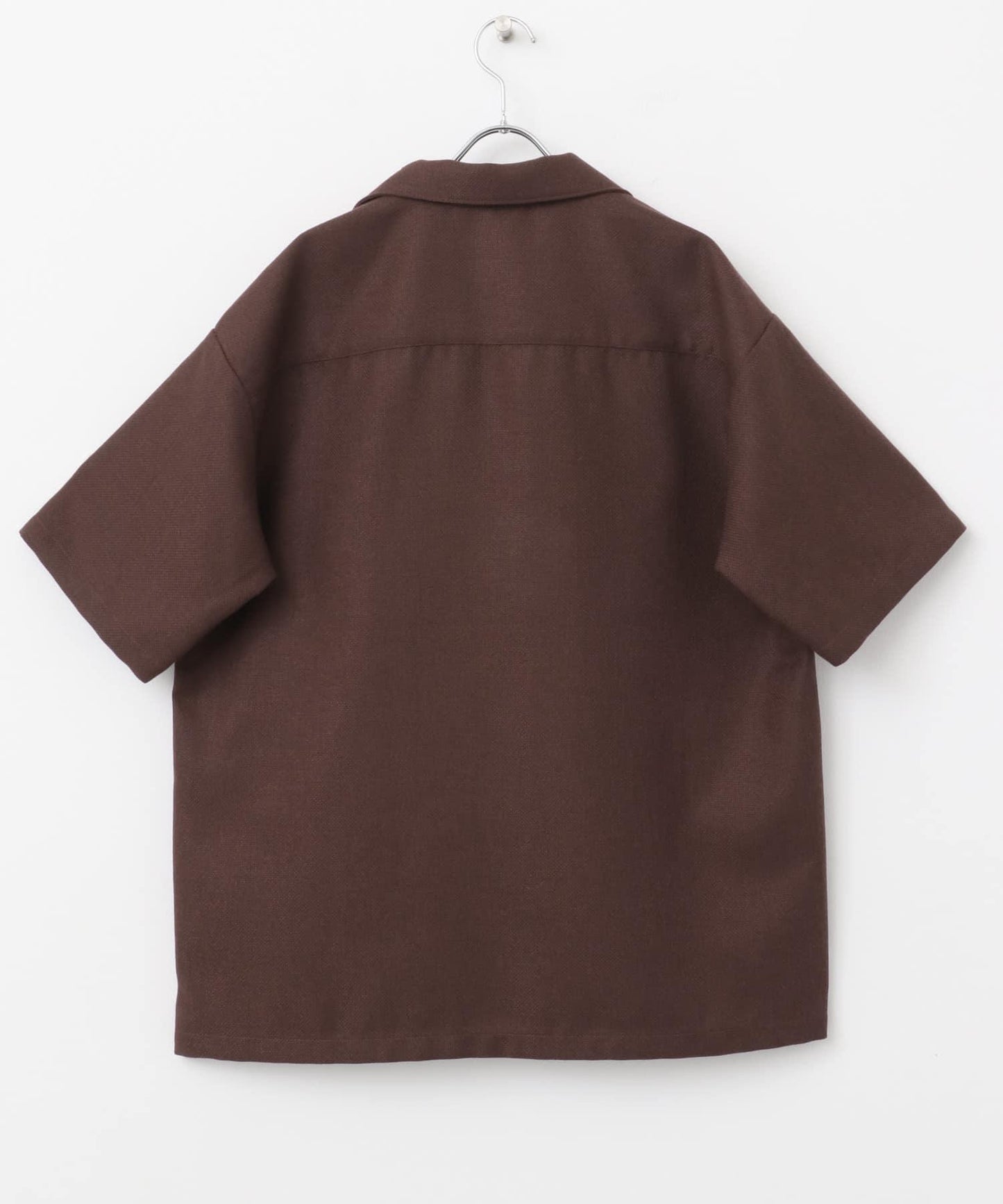 混色開領短袖襯衫