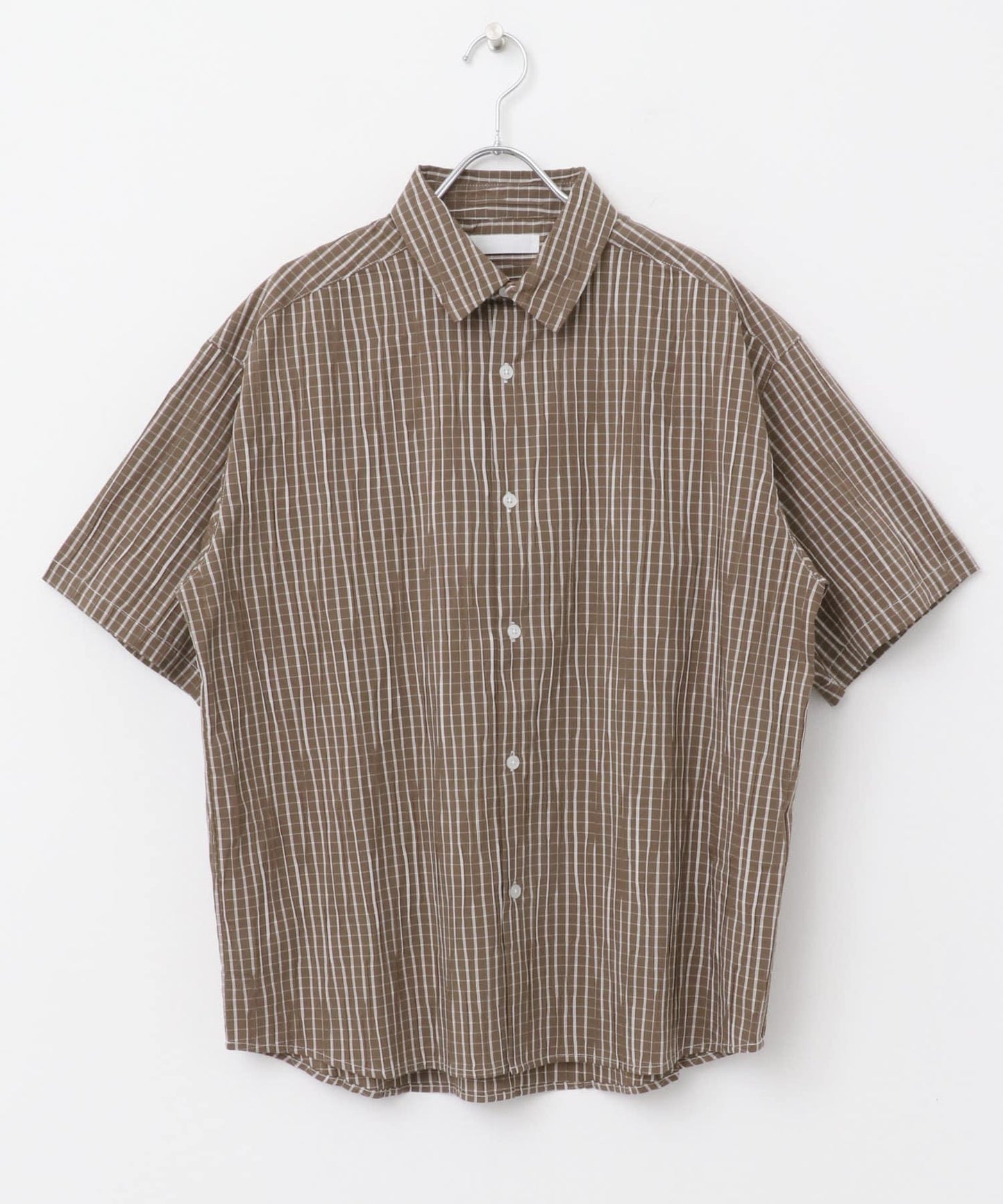 拼色提花短袖襯衫