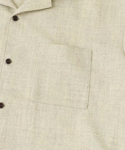 混色開領短袖襯衫