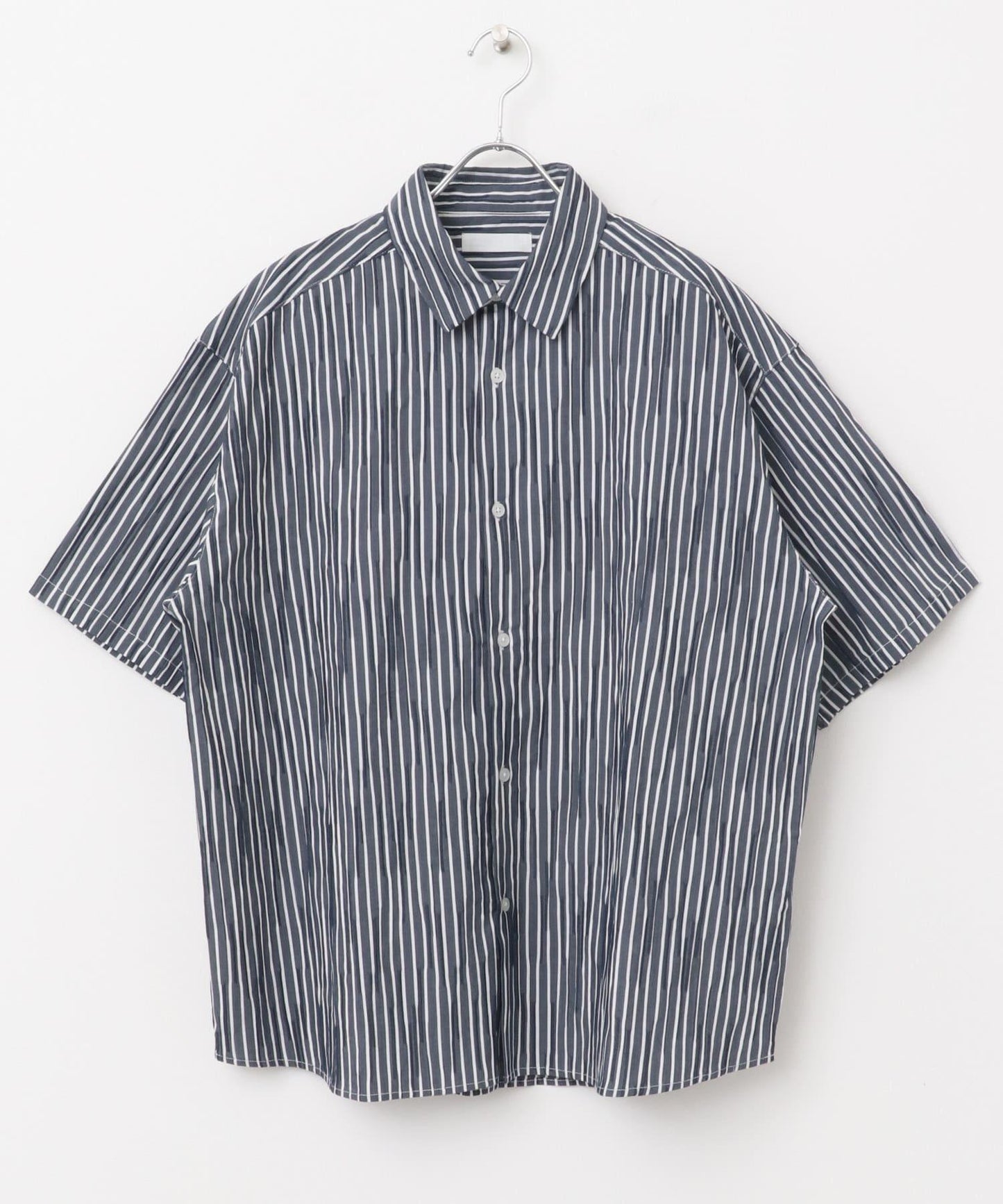 拼色提花短袖襯衫