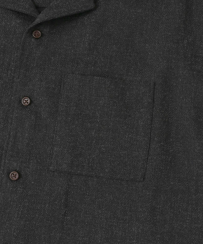 混色開領短袖襯衫