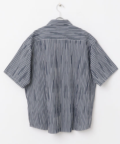 拼色提花短袖襯衫