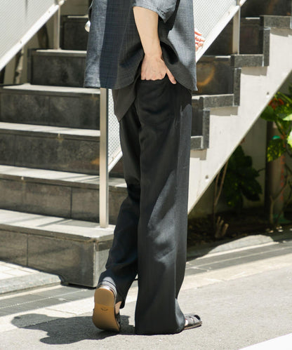 暗紋斜紋喇叭褲