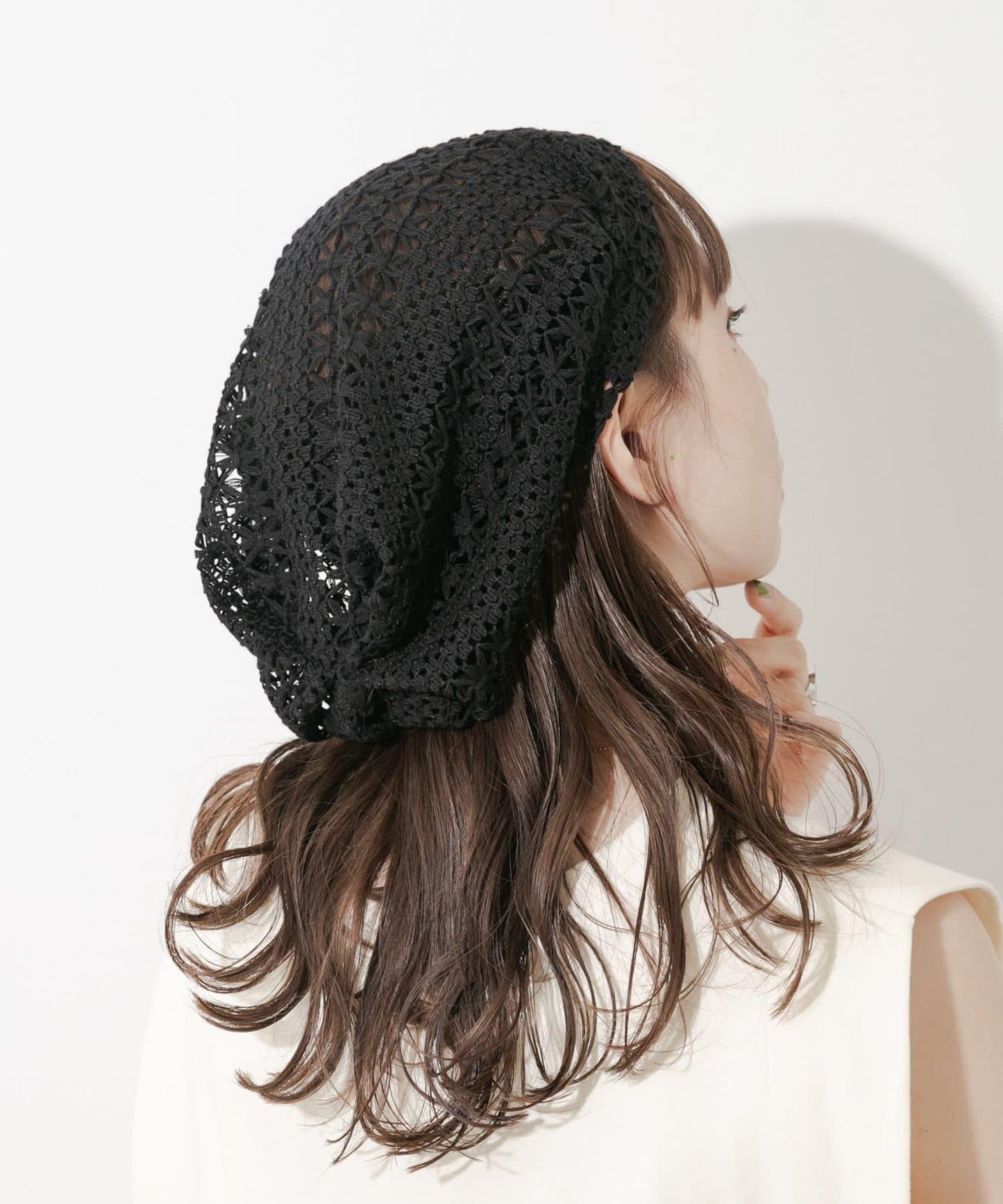 鉤針蕾絲針織帽