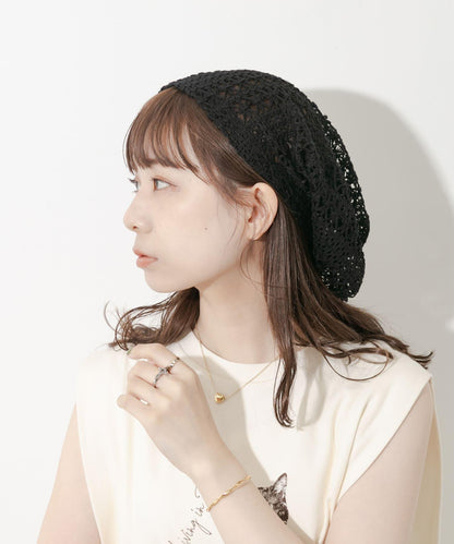 鉤針蕾絲針織帽