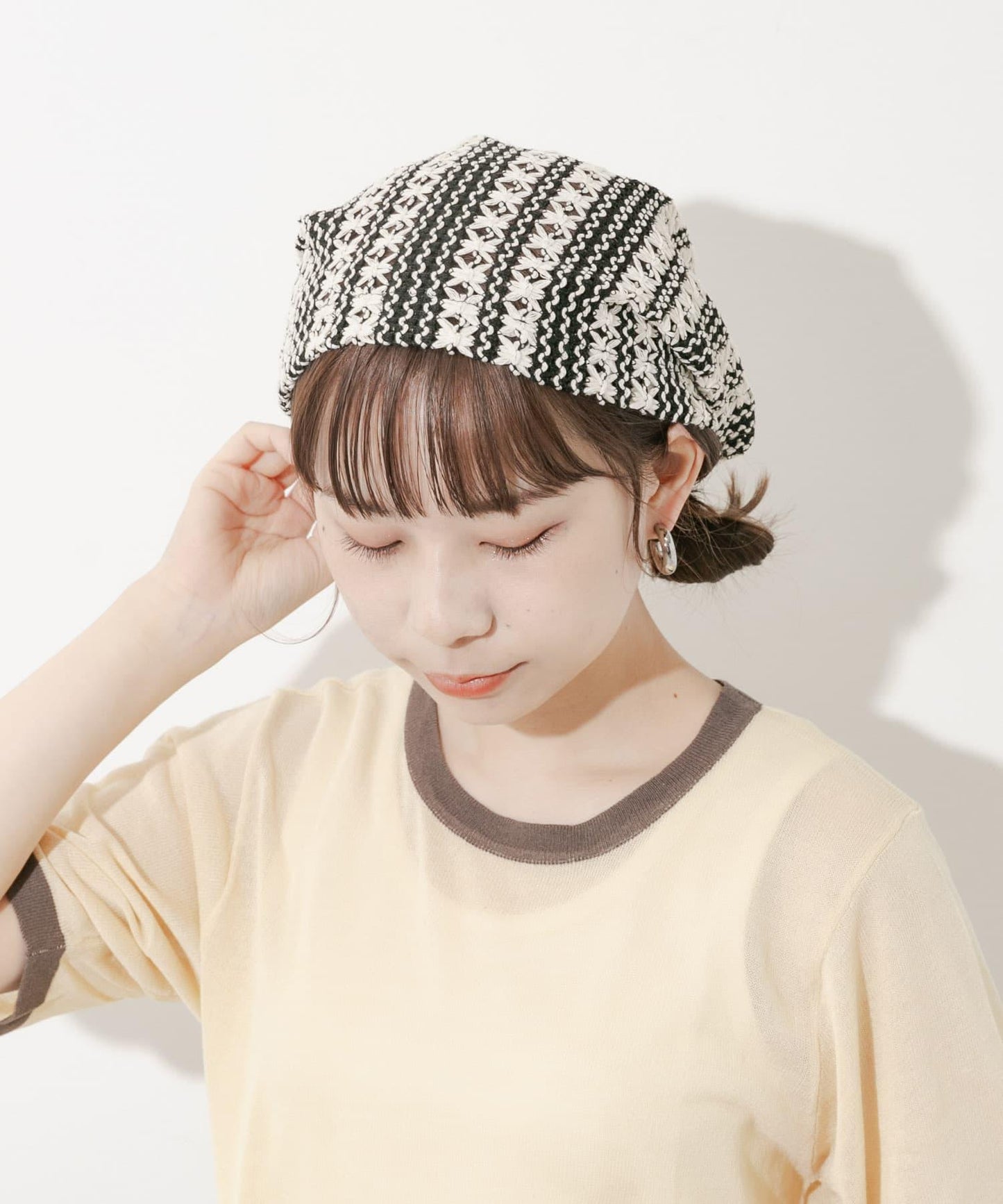 鉤針蕾絲針織帽