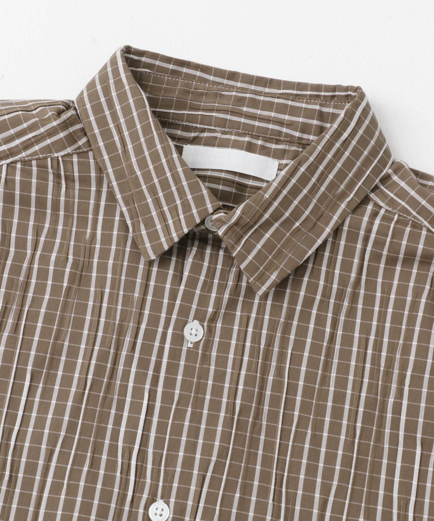 拼色提花短袖襯衫