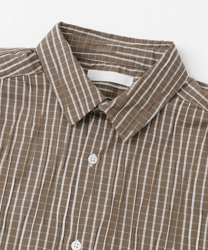 拼色提花短袖襯衫