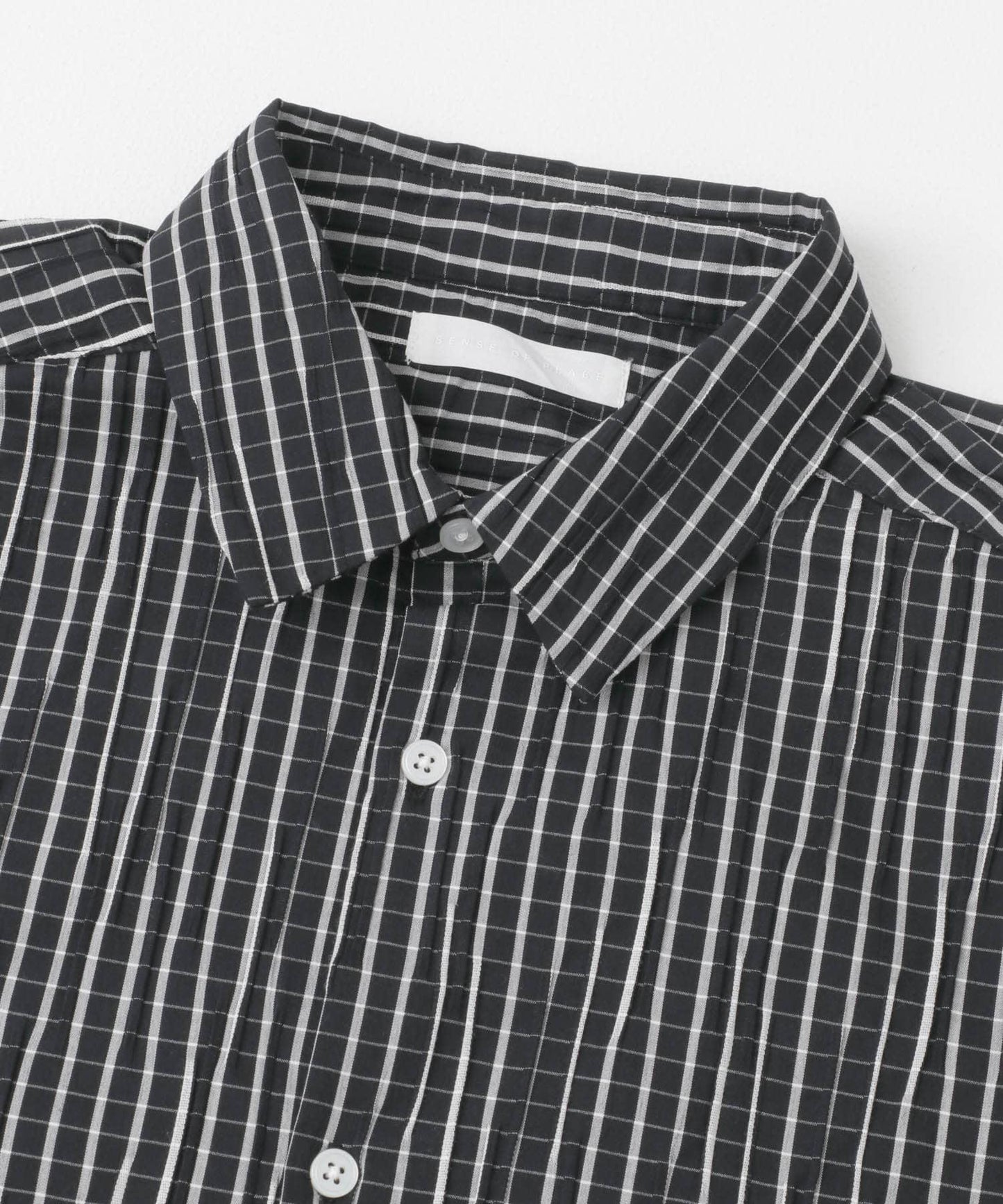 拼色提花短袖襯衫