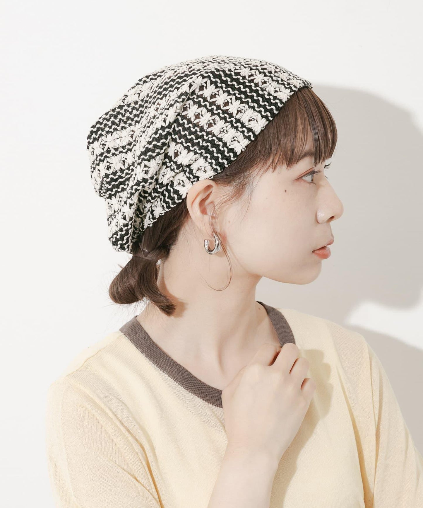 鉤針蕾絲針織帽