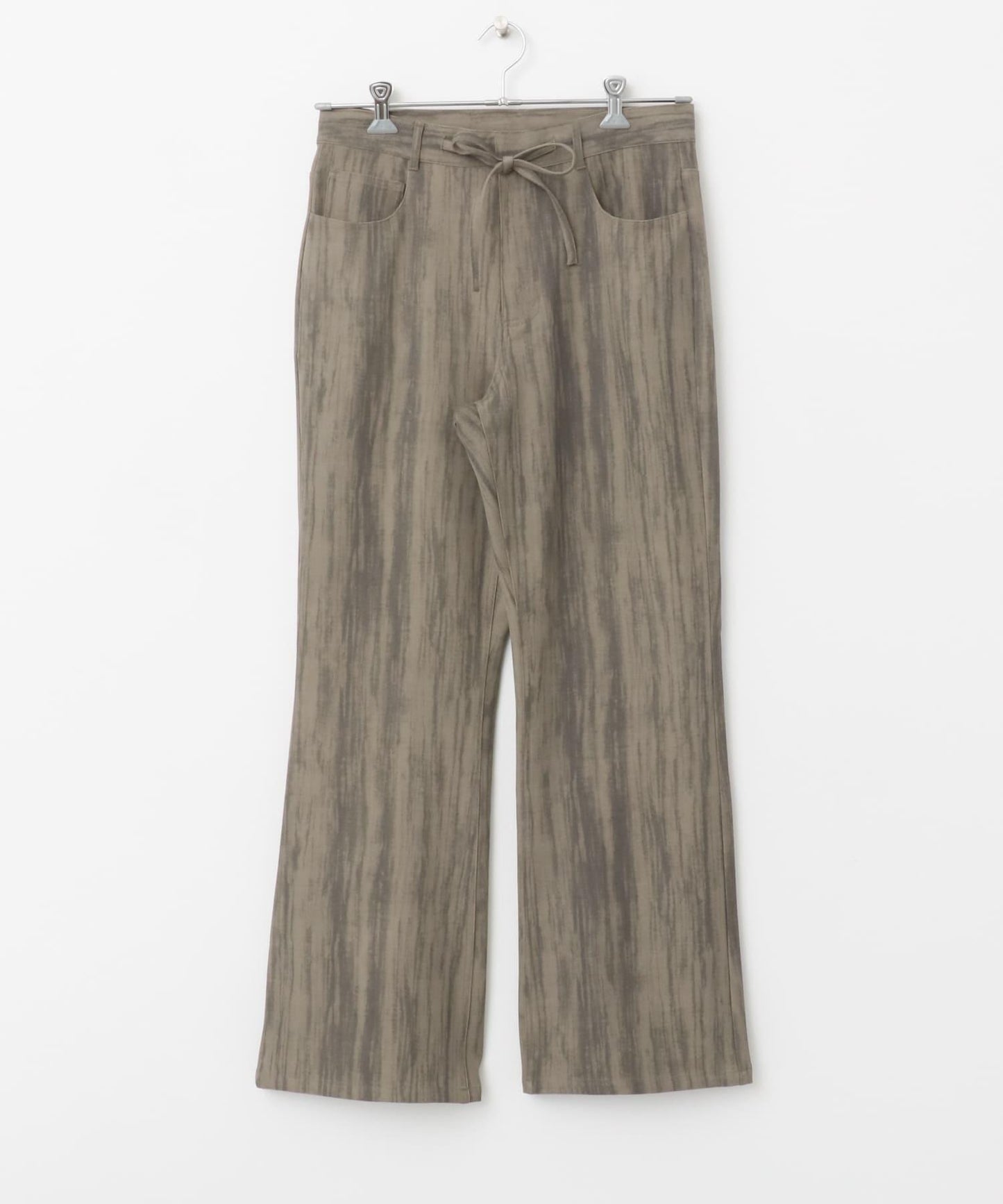 暗紋斜紋喇叭褲