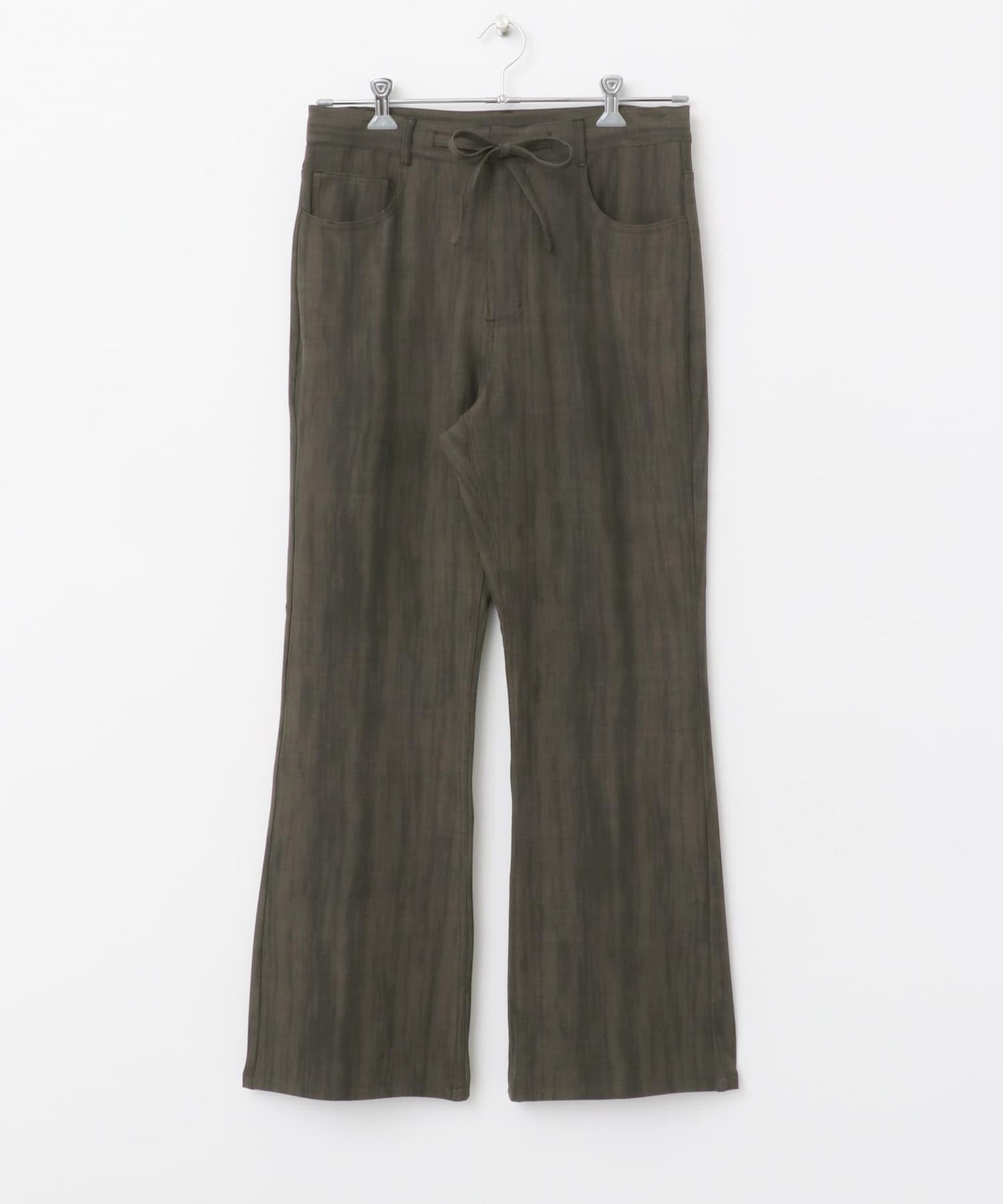 暗紋斜紋喇叭褲