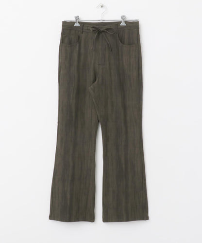 暗紋斜紋喇叭褲