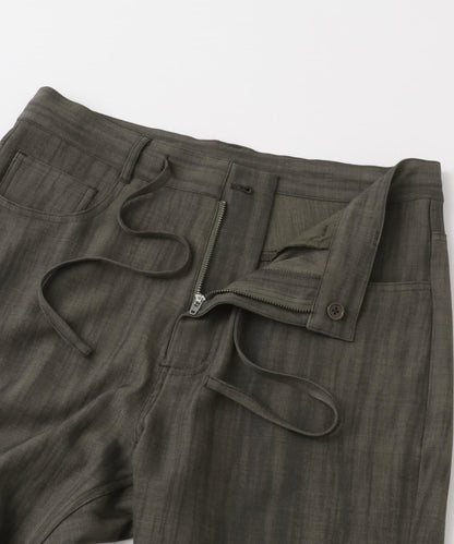 暗紋斜紋喇叭褲