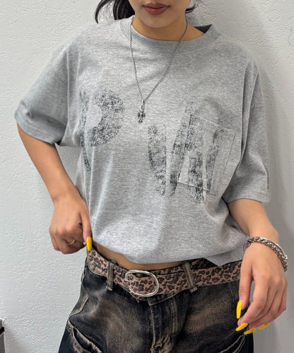 /2尺寸【酸奶油】PW印花口袋T恤