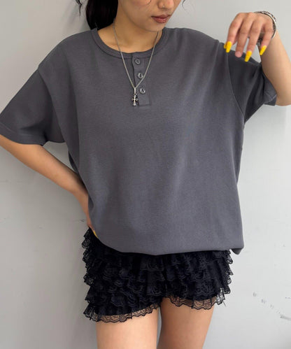 【酸奶油/酸奶油】華夫餅亨利圓領T恤 / 2尺碼