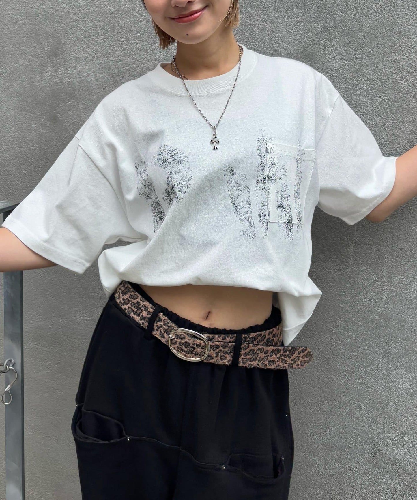 模版印花 口袋 PWステンシルプリント TEE T恤