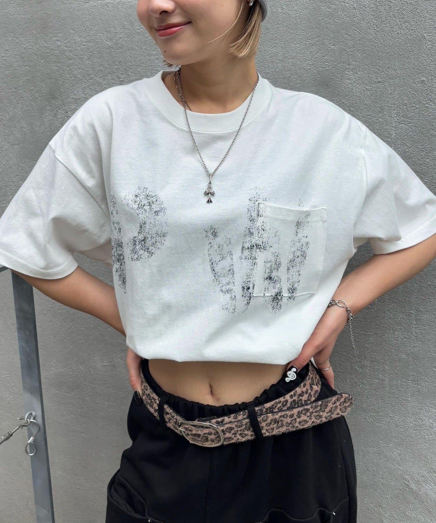 模版印花 口袋 PWステンシルプリント TEE T恤