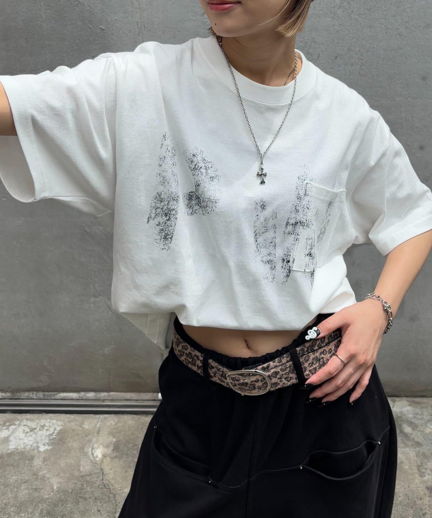 模版印花 口袋 PWステンシルプリント TEE T恤