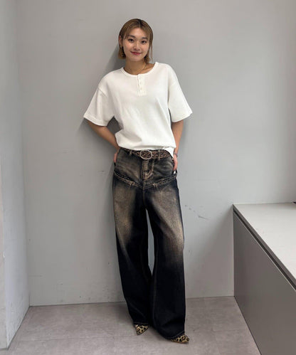 【酸奶油/酸奶油】華夫餅亨利圓領T恤 / 2尺碼