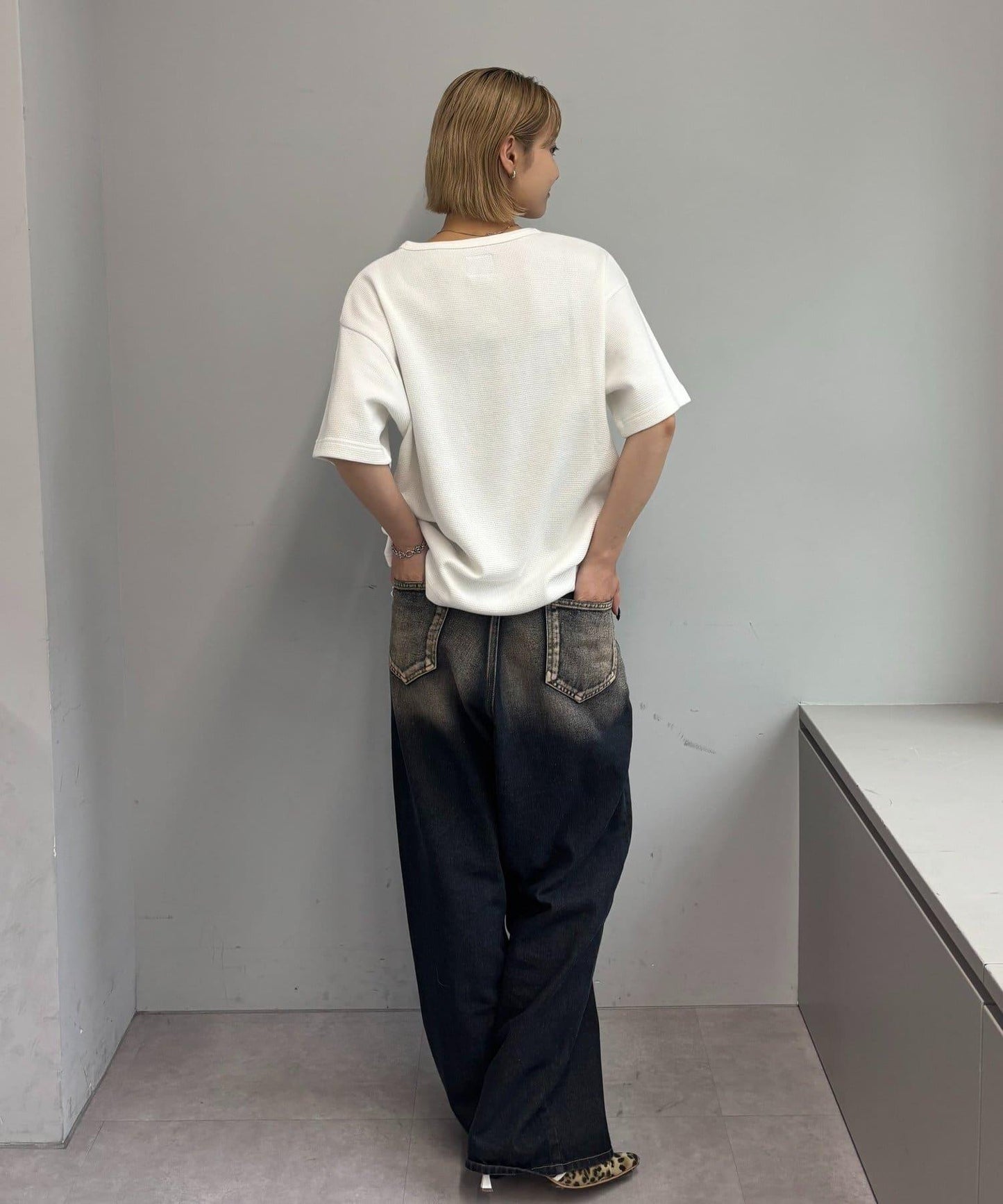 【酸奶油/酸奶油】華夫餅亨利圓領T恤 / 2尺碼