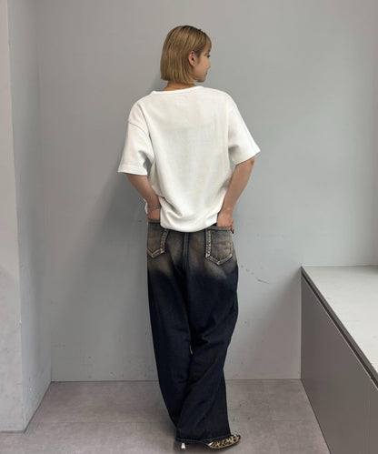 【酸奶油/酸奶油】華夫餅亨利圓領T恤 / 2尺碼