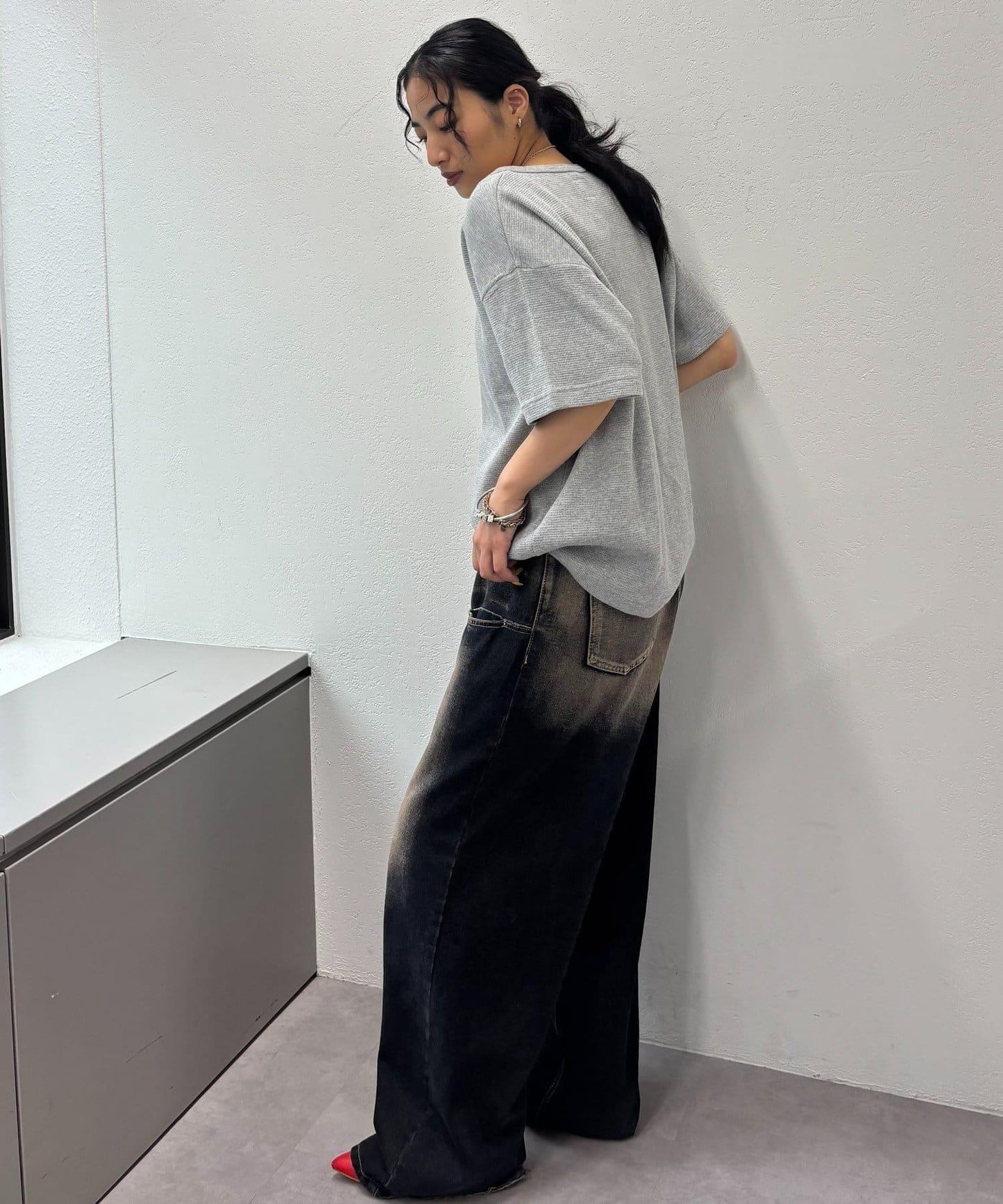 【酸奶油/酸奶油】華夫餅亨利圓領T恤 / 2尺碼