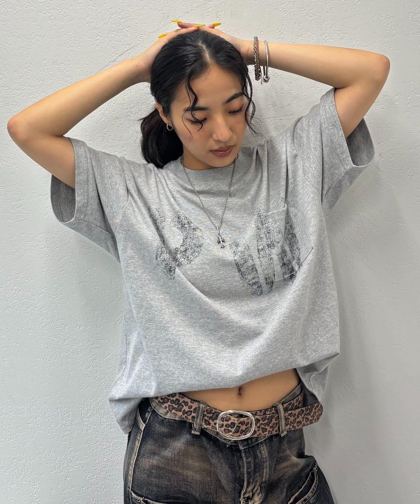 模版印花 口袋 PWステンシルプリント TEE T恤