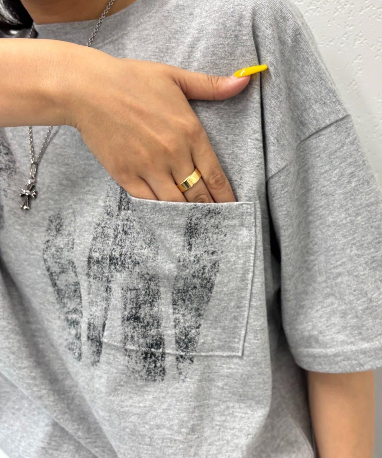 模版印花 口袋 PWステンシルプリント TEE T恤