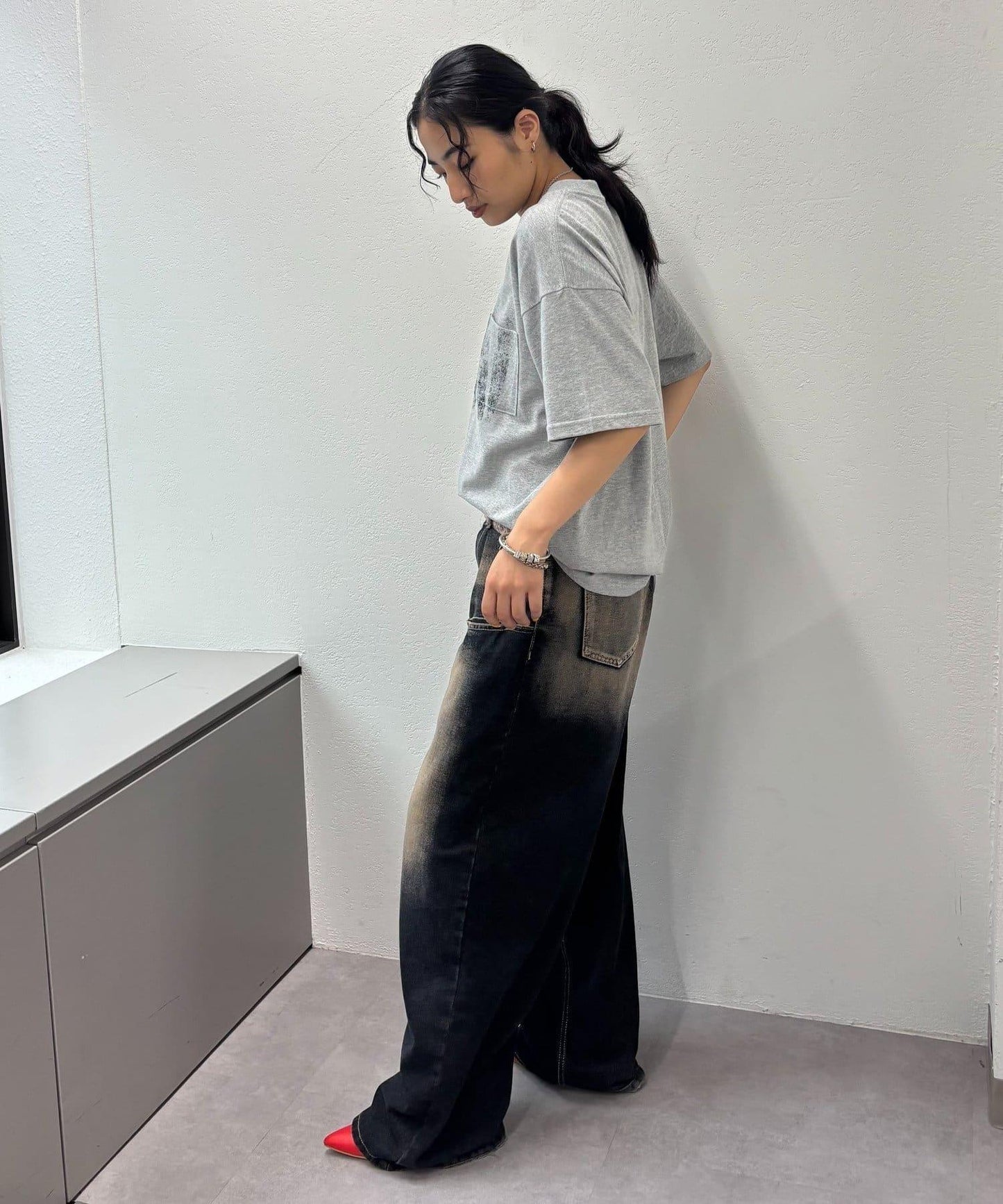 模版印花 口袋 PWステンシルプリント TEE T恤