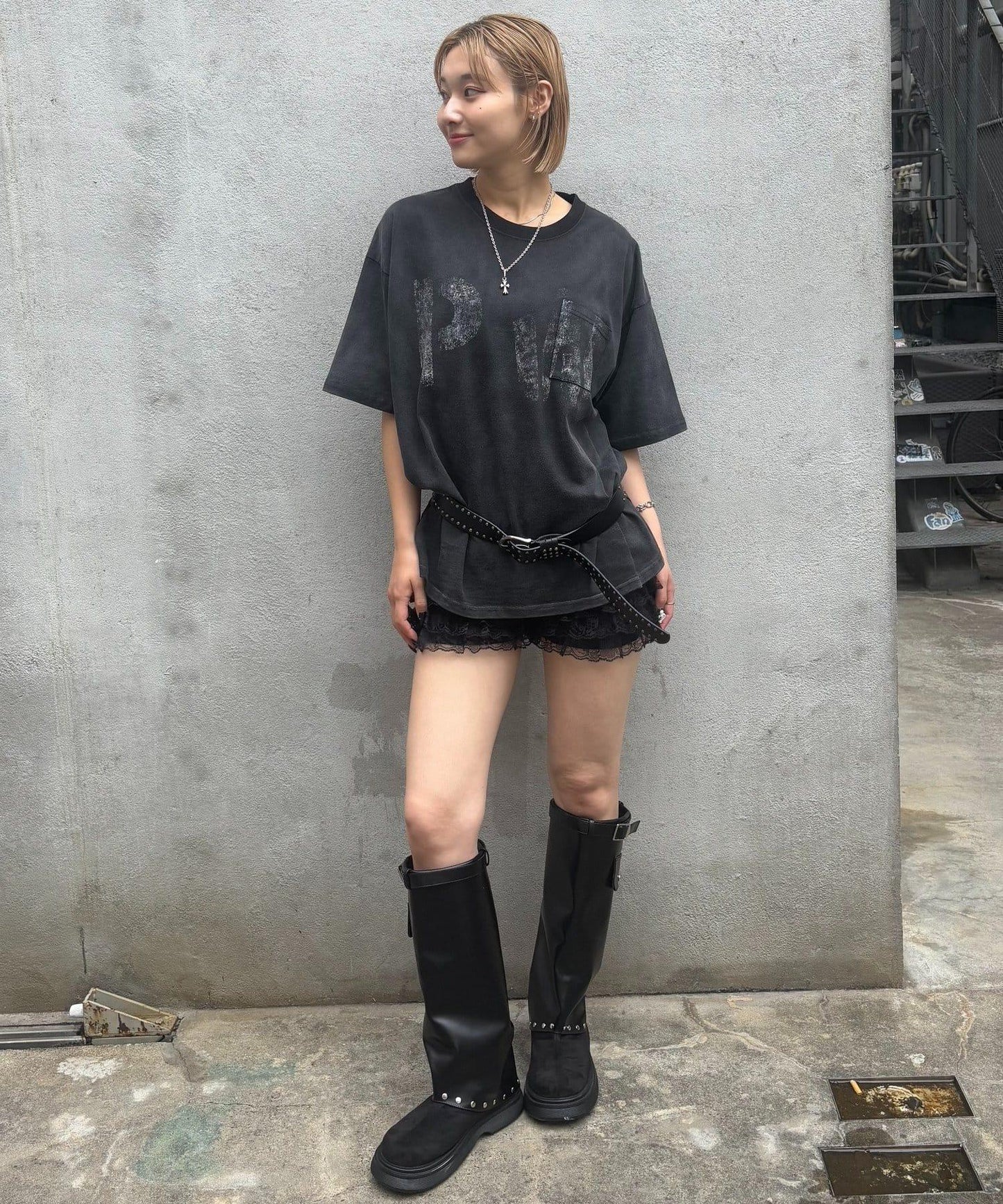 模版印花 口袋 PWステンシルプリント TEE T恤