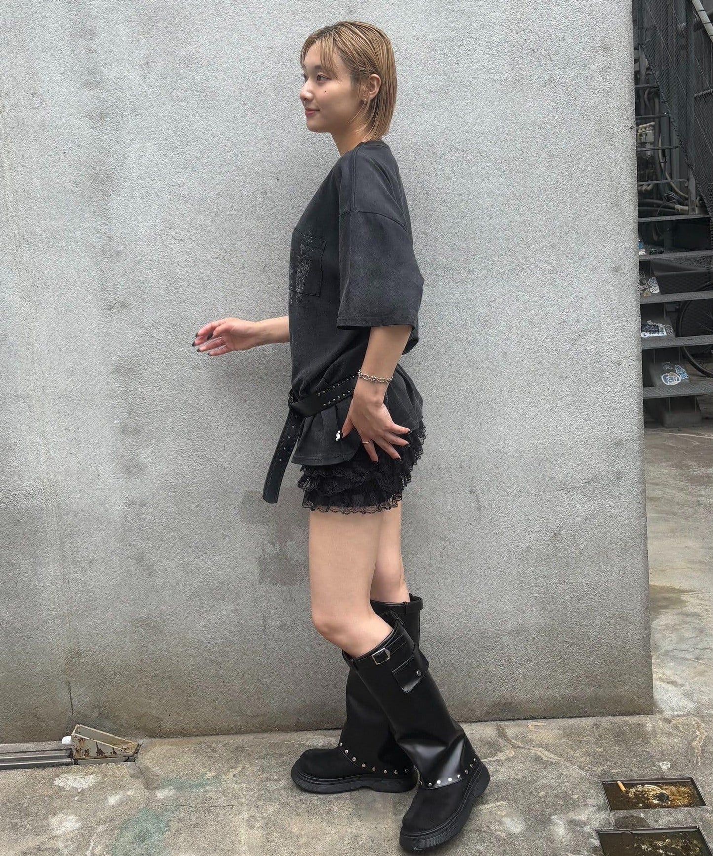 模版印花 口袋 PWステンシルプリント TEE T恤