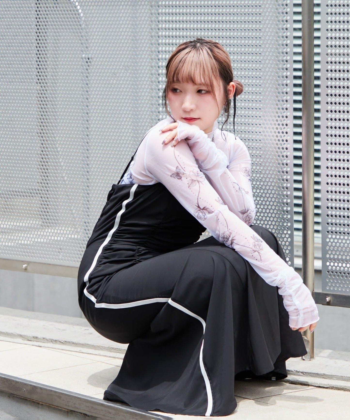 【Mavie..7】側條紋人魚連衣裙