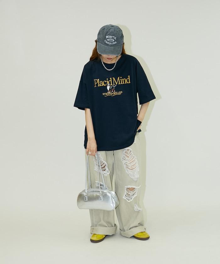 狗 刺繡 標誌 T恤