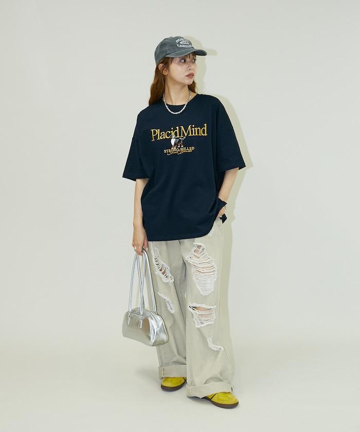 狗 刺繡 標誌 T恤
