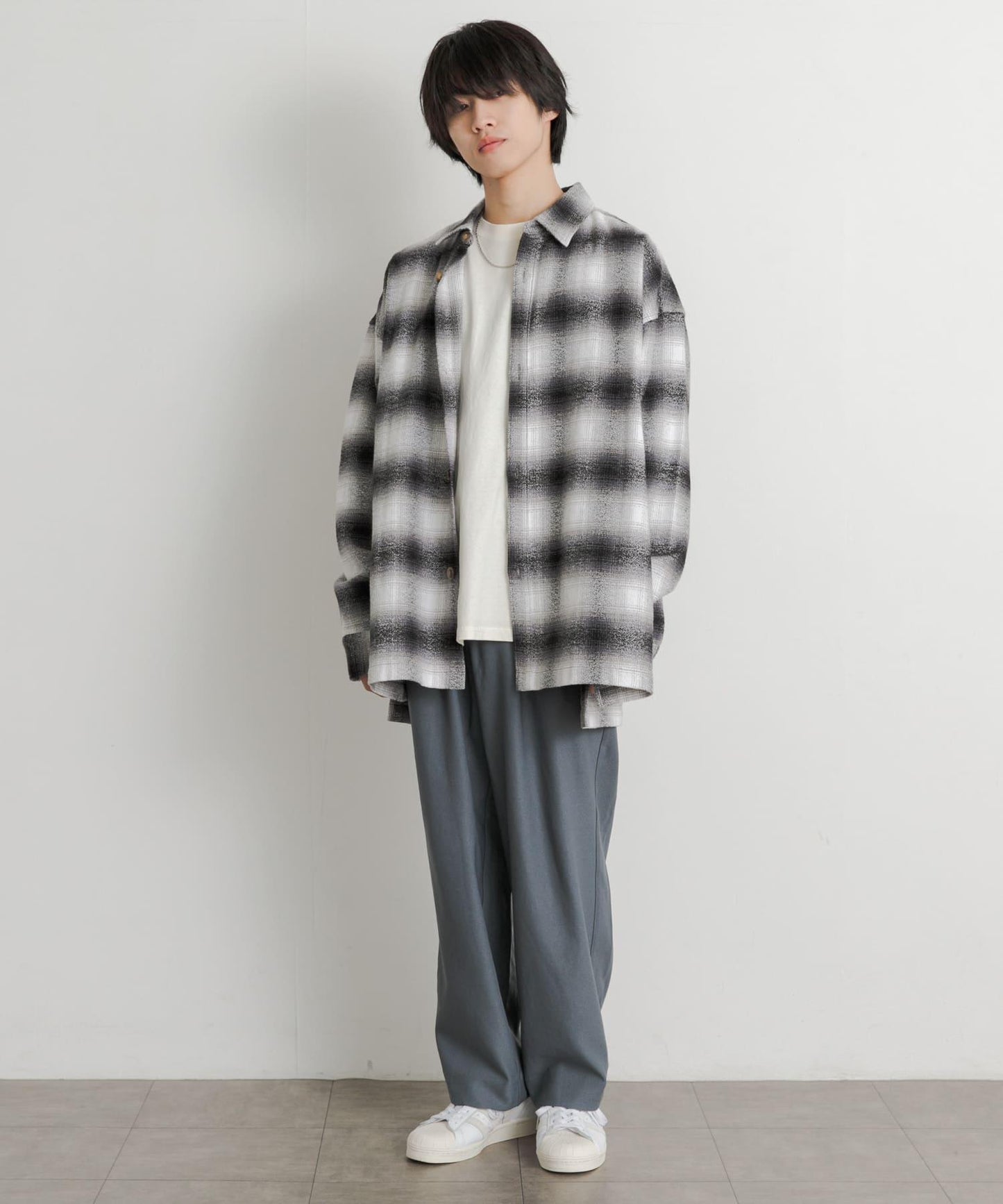 羊毛感雙褶寬腿褲