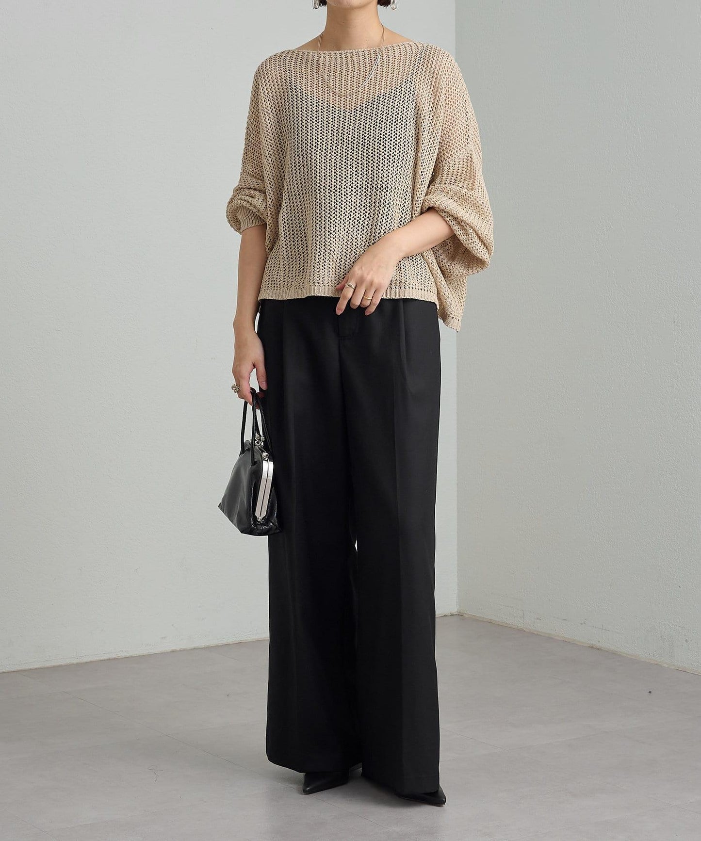 Omekashi 網眼寬鬆針織套頭衫