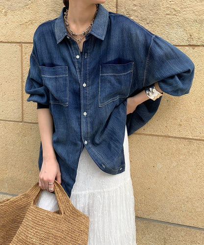 袖口彈力牛仔襯衫