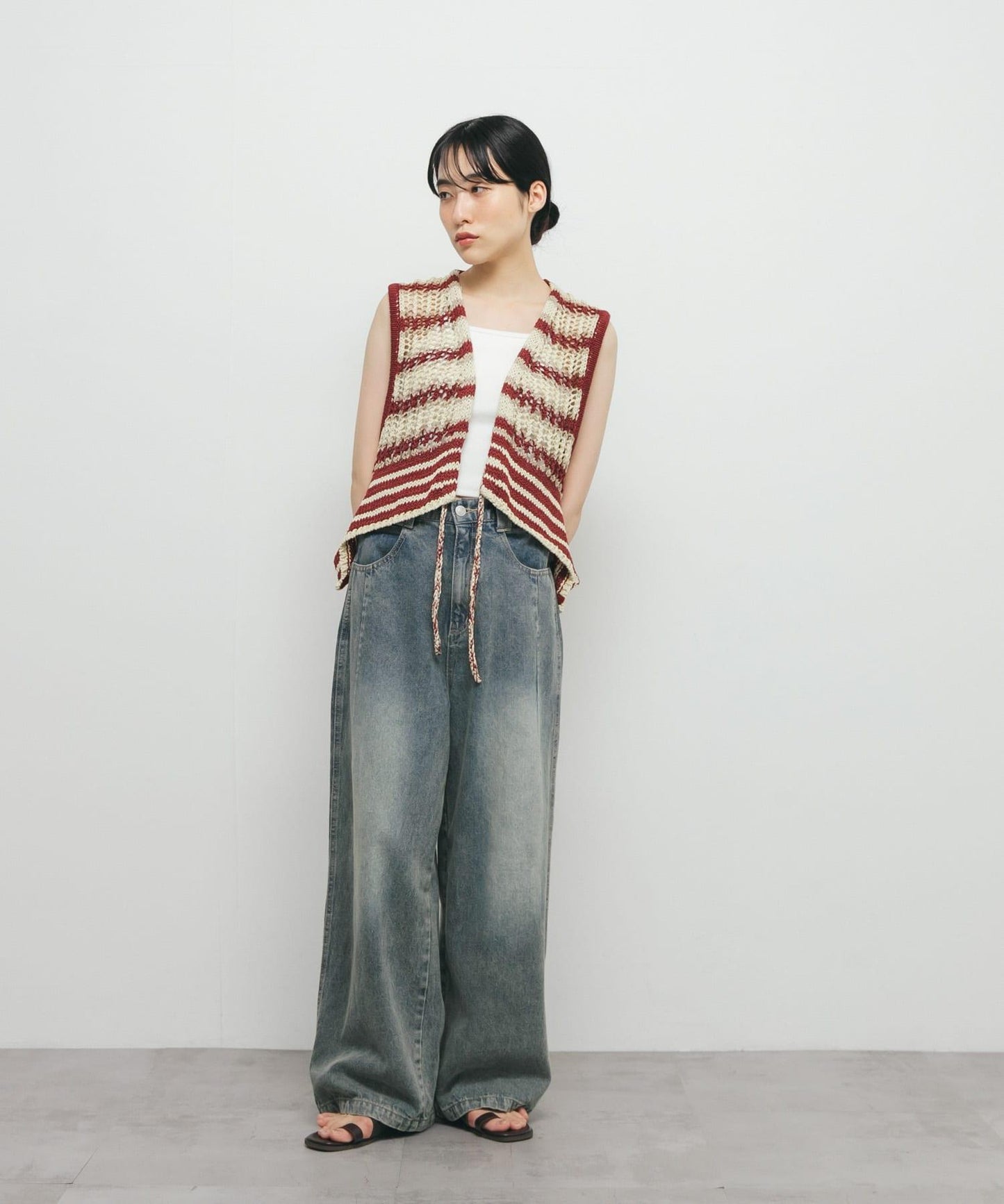 2WAY條紋針織背心